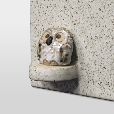 画像2: 丸三タカギ  信楽S-2F-584 フクロウ付 信楽焼表札  (2)