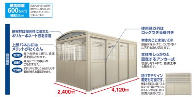 ゴミストッカーLL型　商品特長画像