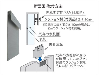 画像3: 丸三タカギ TWM-S-102(黒) LIXIL(TOEX) ウィルモダン用表札 (3)