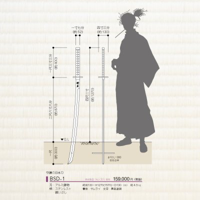 画像3: 美濃クラフト BSD-1 男前表札 守護の日本刀 (3)