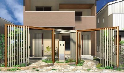 画像10: 四国化成 ファミーユ門柱1型 宅配ボックス付き (10)