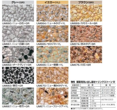 洗い出し基材　カラー写真