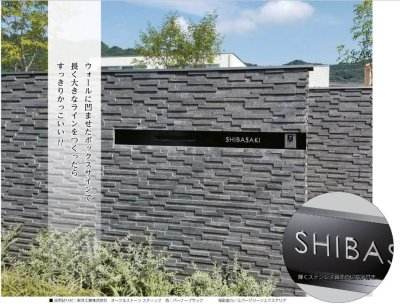 画像7: 美濃クラフト WAL-10 埋め込みボックスサイン+口金ポスト+インターホン ウォールアート (7)