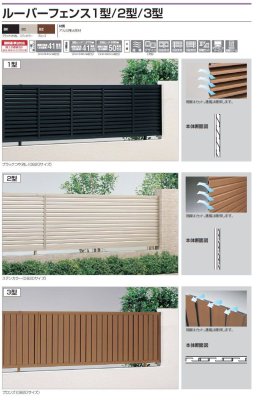 画像2: 四国化成　ルーバーフェンス1型　ルーバーフェンス2型　ルーバーフェンス3型　2024年2月末生産終了品 (2)
