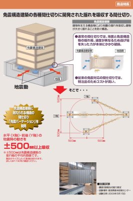 画像7: 四国化成 免震パーテーションAX1型 免震パーテーションAX2型 アコーディオン式 (7)