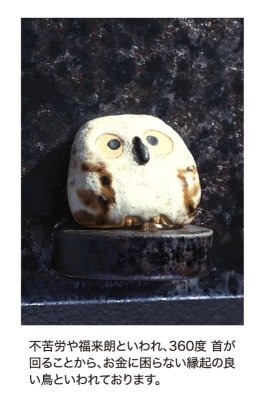 画像2: 丸三タカギ N信楽SS-2F-S103(2色) フクロウ付 信楽焼表札 榮田清峰書家文字 (2)