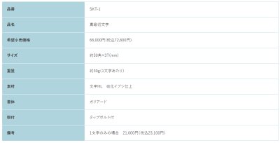 画像2: 福彫 SKT-1 NRASS LASERCUT 真鍮切文字 (2)
