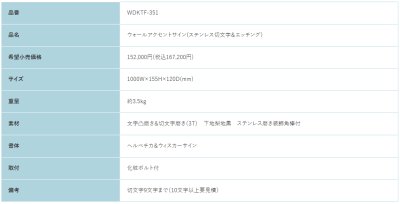 画像2: 福彫 WDKTF-351 ステンレス切文字&エッチング WALL ACCENT SIGN ウォールアクセントサイン (2)