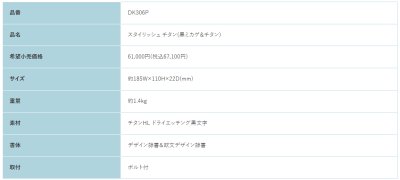 画像3: 福彫 DK306P 黒ミカゲ&チタン STYLISH TITAN スタイリッシュチタン (3)