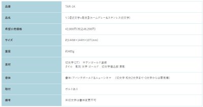 画像2: 福彫 TAR-1K カームグレー&ステンレス切文字 RICCO リコ表札 (2)