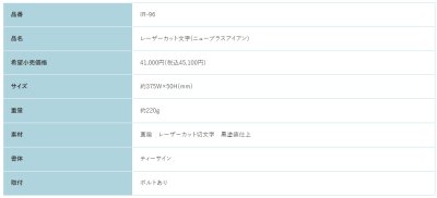画像2: 福彫 IR-96 NEW BRASS IRON ニューブラスアイアン・レーザーカット文字表札 (2)