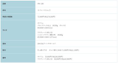 画像2: 福彫　IRX-180　りんご　NEW　BRASS　IRON　ニューブラスアイアン・セパレート表札 (2)