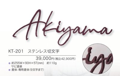 画像4: 福彫 KT-201 ステンレス切文字 STYLO スティロ表札 (4)