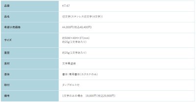 画像3: 福彫 KT-67 ステンレス切文字(4文字) METAL 切文字表札 (3)