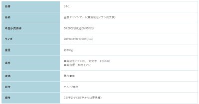 画像2: 福彫 ST-1 真鍮硫化イブシ切文字 METAL 金属デザインアート表札 (2)