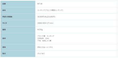 画像2: 福彫　MT-68　ブロンズ銅板エッチング　METAL (2)