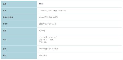 画像2: 福彫　MT-67　ブロンズ銅板エッチング　METAL (2)