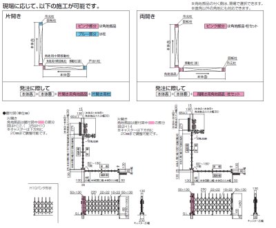 画像4: 四国化成 ニューハピネスHG型 角地仕様 キャスタータイプ(伸縮門扉) (4)