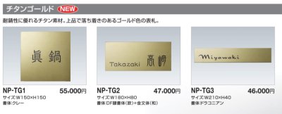 画像5: 四国化成 NP-TG2 チタンゴールド表札 (5)