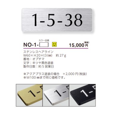 画像6: 美濃クラフト NO-1- No. ナンバー アドレスサイン (6)