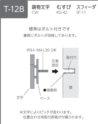 画像7: 美濃クラフト　CW-51　鋳物文字　組み合わせタイプ　アルミ鋳物表札（鋳物文字2文字あたりのお値段です） (7)