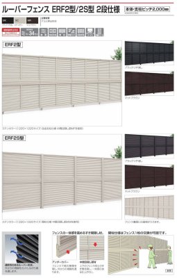 画像2: 四国化成 ルーバーフェンスERF2型 ルーバーフェンスERF2S型 2段仕様 (2)