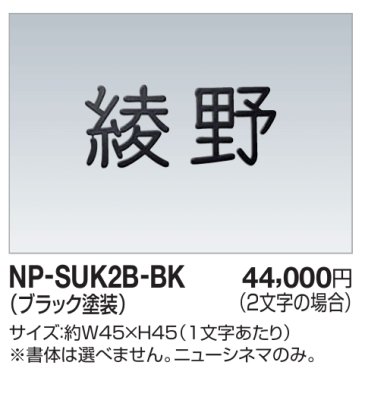 画像1: 四国化成　NP-SUK2B-BK　ステンレス切文字　ボルト仕様　2文字の場合 (1)