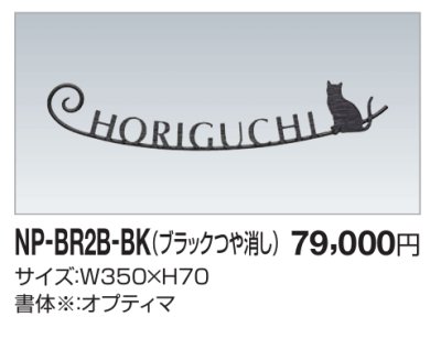 画像2: 四国化成　NP-BR2B-BK（ブラックつや消し）　真鍮表札 (2)