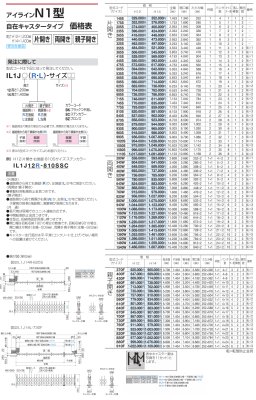 画像7: 四国化成 アイラインN1型 F→フラットレール C→固定キャスター J→自在キャスタータイプ (7)