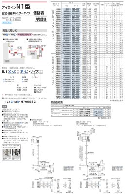 画像8: 四国化成 アイラインN1型 F→フラットレール C→固定キャスター J→自在キャスタータイプ (8)