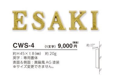 画像4: 美濃クラフト CWS-4 鋳物文字 英字タイプ アルミ鋳物表札 1文字の価格です。 (4)
