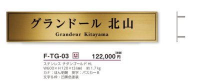 画像5: 美濃クラフト　F-TG-03　チタンゴールドサイン　館銘板/商業看板 (5)