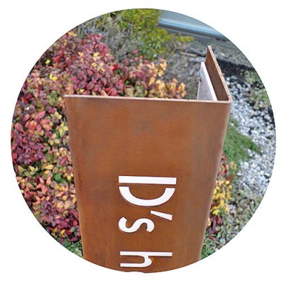 画像2: 美濃クラフト　P-AZ-03　コルテン鋼製サイン　館銘板/商業看板 (2)