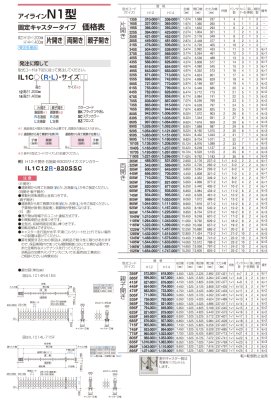 画像6: 四国化成　アイラインN1型　F→フラットレール　C→固定キャスター　J→自在キャスタータイプ (6)