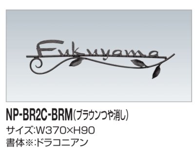 画像2: 四国化成　真鍮表札　NP-BR2C-BRM（ブラウンつや消し） (2)