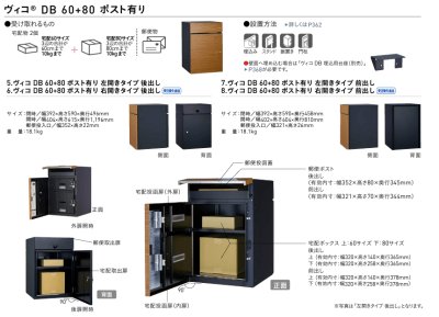 画像2: ユニソン　Vico　ヴィコDB　60+80　ポスト有り　宅配ボックス (2)