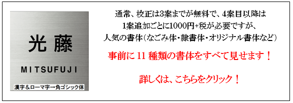 11種類の書体について