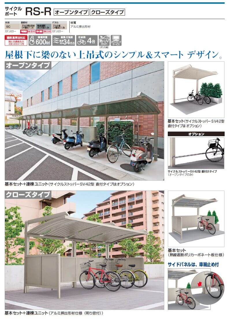 四国化成　サイクルポート　RS-R　オープンタイプ　クローズタイプ 画像
