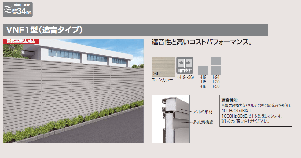防風フェンスVNF1型 商品特長画像