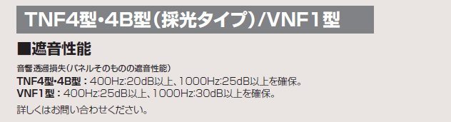 TNF4型　TFN4B型　商品特長画像