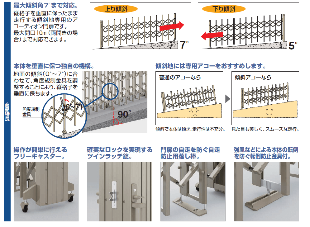 四国化成　アイラインN2型　傾斜タイプ　自在キャスタータイプ商品特長画像