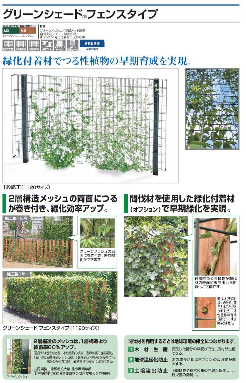 四国化成　グリーンシェード　フェンスタイプ画像