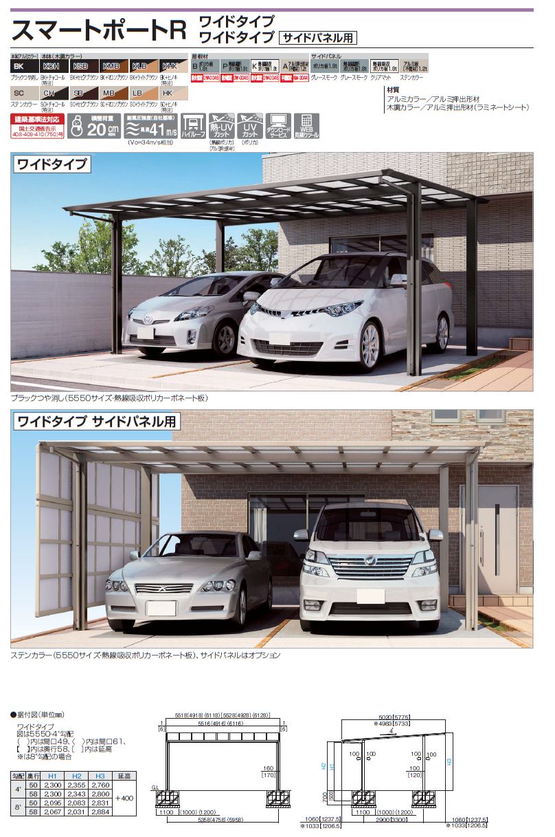 四国化成　スマートポートR　ワイドタイプ　ワイドタイプサイドパネル用画像