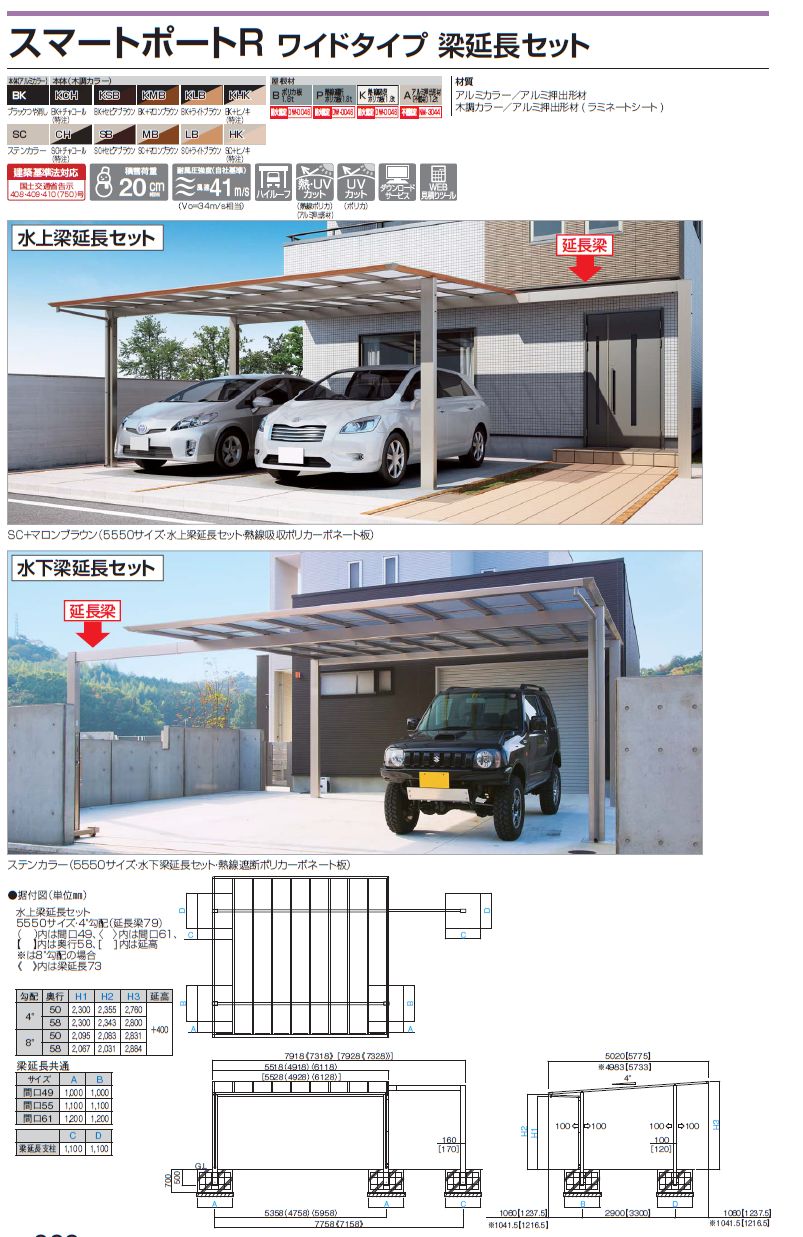 四国化成　スマートポートR　ワイドタイプ　梁延長セット画像