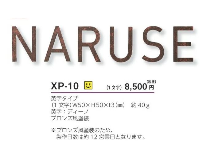 全商品オープニング価格！ 美濃クラフト 表札 ステンレス切文字 書体フリー XP-8