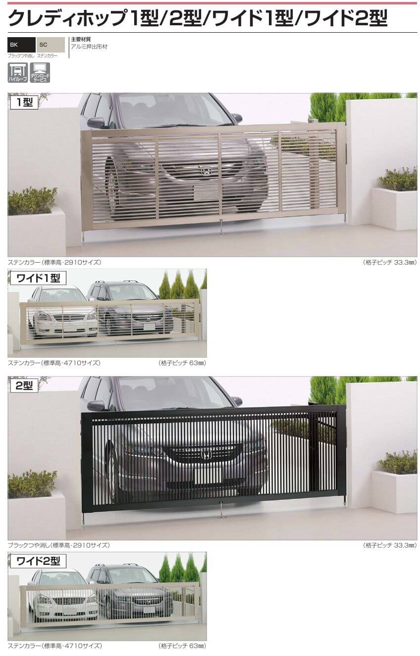 四国化成　クレディホップ1型　2型　クレディホップワイド1型　2型画像