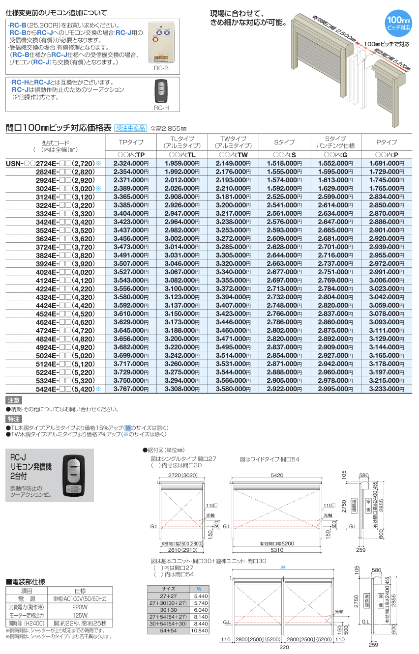 四国化成　ユニットシャッターTPタイプ TLタイプ TWタイプ Sタイプ Sパンチングタイプ Pタイプ　USファサード仕様　単独仕様画像4