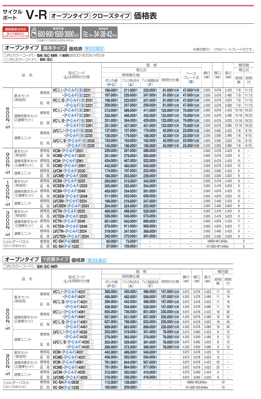 四国化成 サイクルポートV-R　オープンタイプ　クローズタイプ画像1