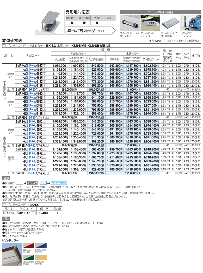四国化成　スマートポートR　ワイドタイプ　梁延長セット画像