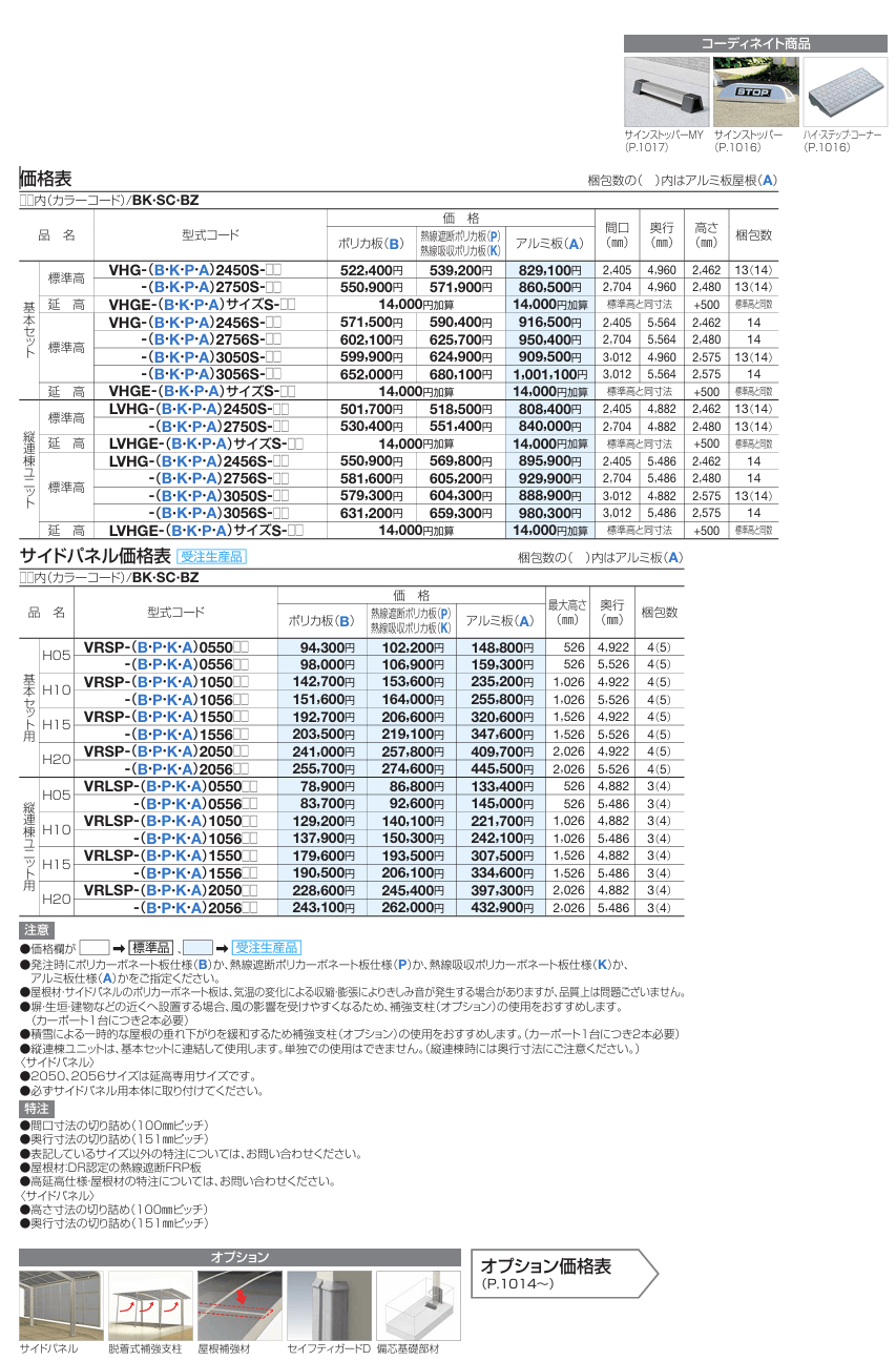 四国化成　バリューポートHG　900N/m2仕様　サイドパネル用画像